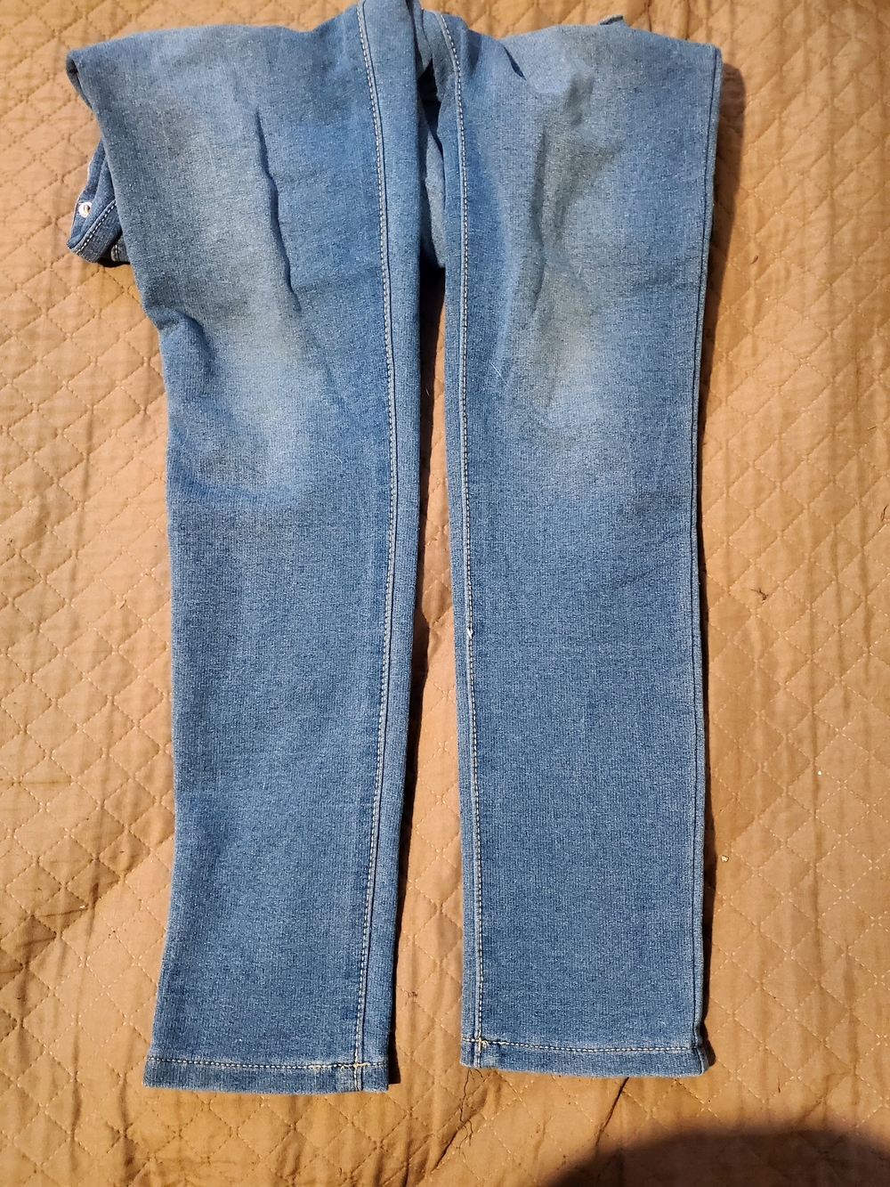 GIRLS Size 8 (m) Cat & Jack Denim Blue Jeggings with Gold Button - Picture 5 of 6